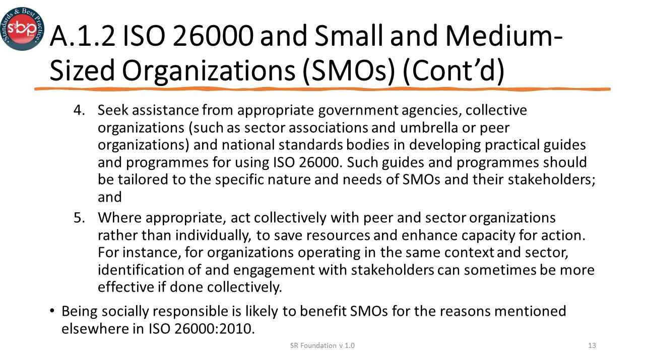 ISO 26000 FD S4 Slide13 – Standards and Best Practice (SandBP)