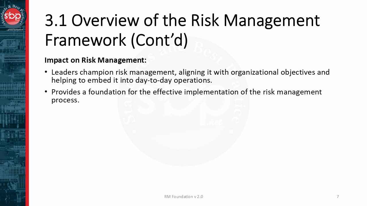 Fd Risk Management Risk FD Mod 3 Slide7 – Standards and Best Practice (SandBP)